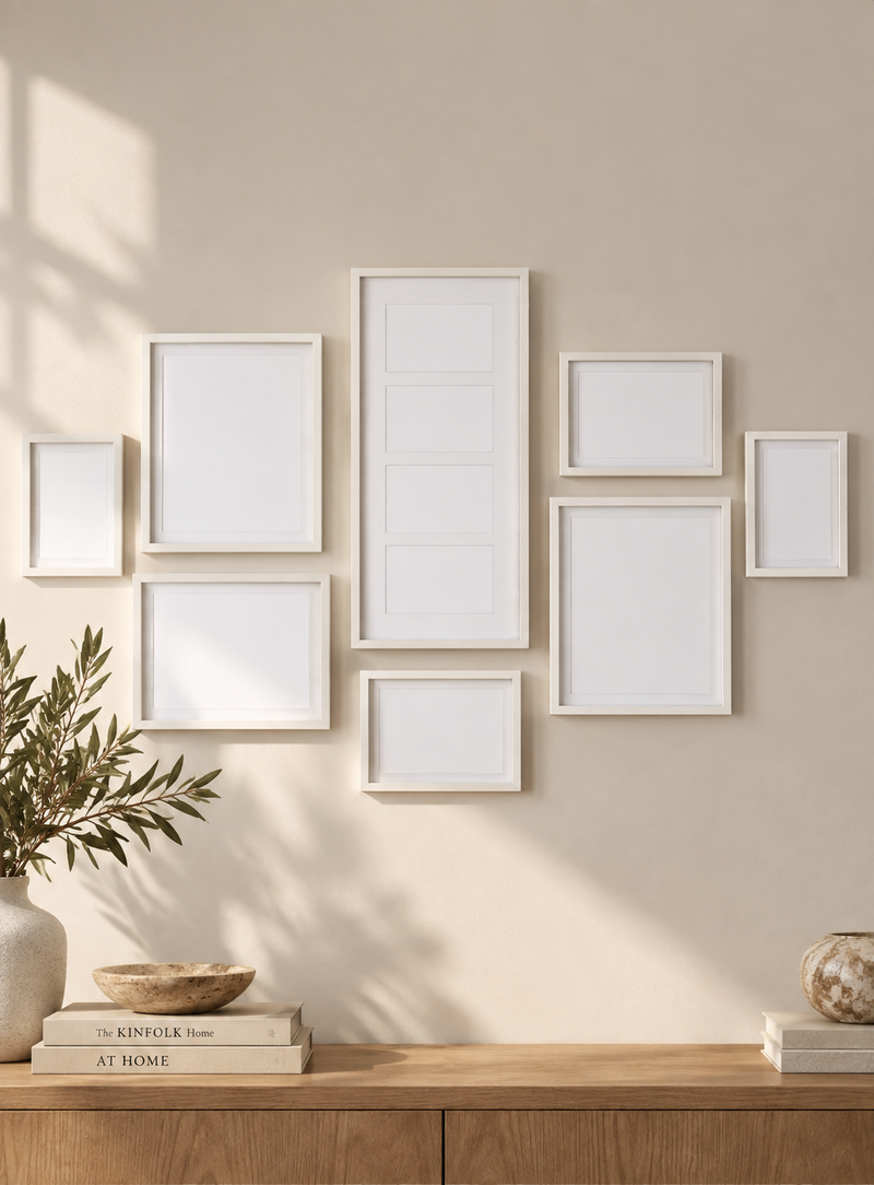 Set of 8 Gallery Frames - White