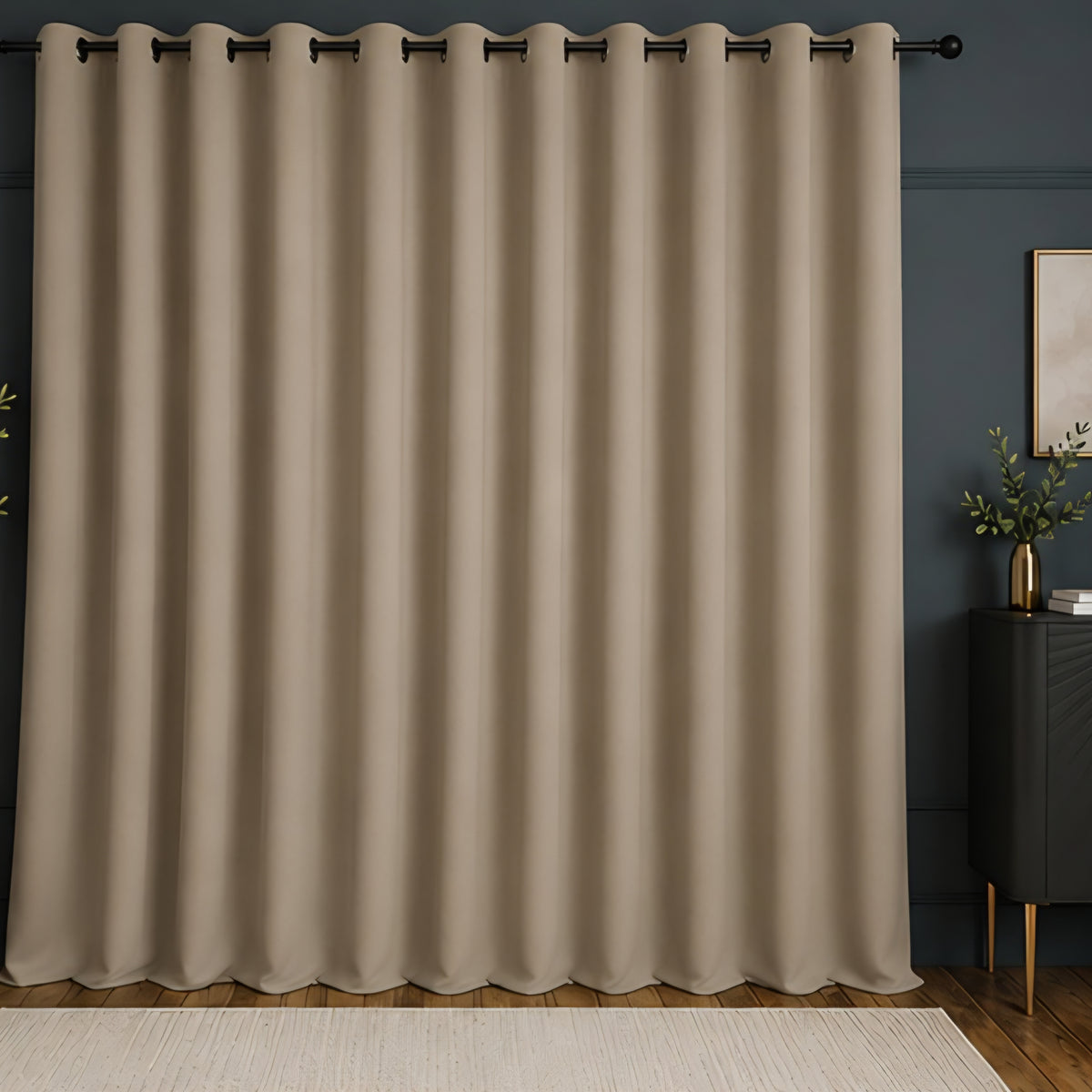 Velvet Eyelet Ultra Thermal Curtains - Champagne - 218cm x 229cm