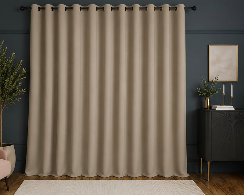 Velvet Eyelet Ultra Thermal Curtains - Champagne - 218cm x 229cm