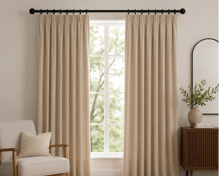 Brushed Multiway Blackout Curtains - Champagne - 168cm x 137cm