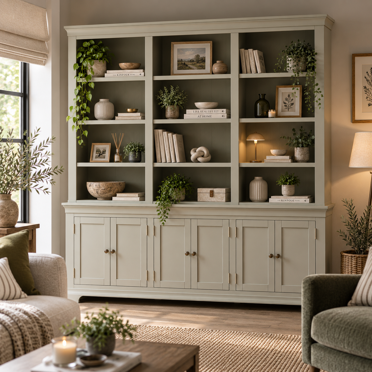 Chantilly Pebble Grey Grand Bookcase