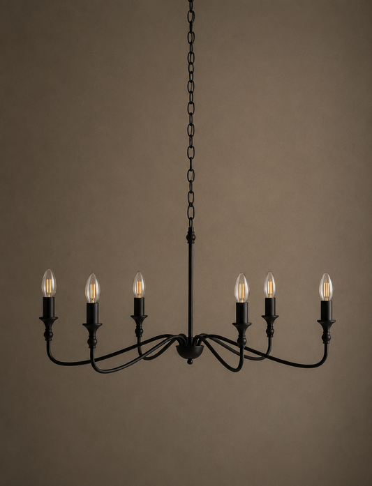 Metal 6 Arm Chandelier