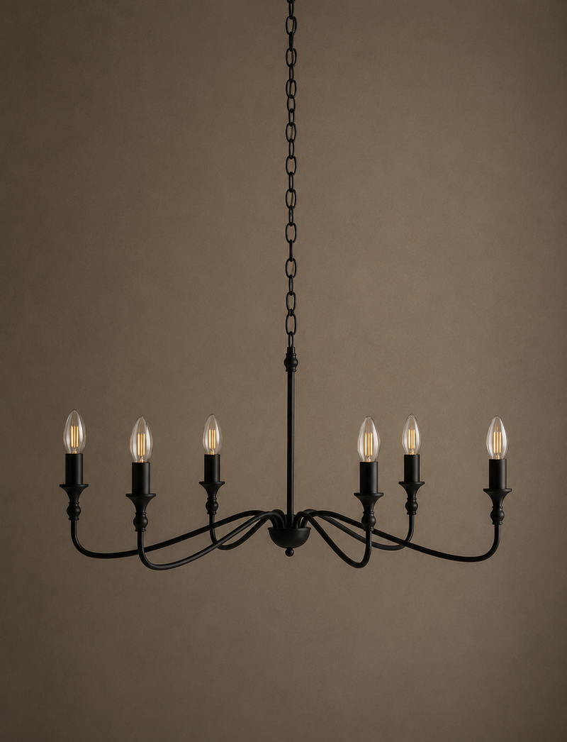 Metal 6 Arm Chandelier