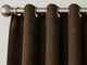 Brushed Pencil Pleat Blackout Thermal Curtains - Chocolate - 117cm x 229cm