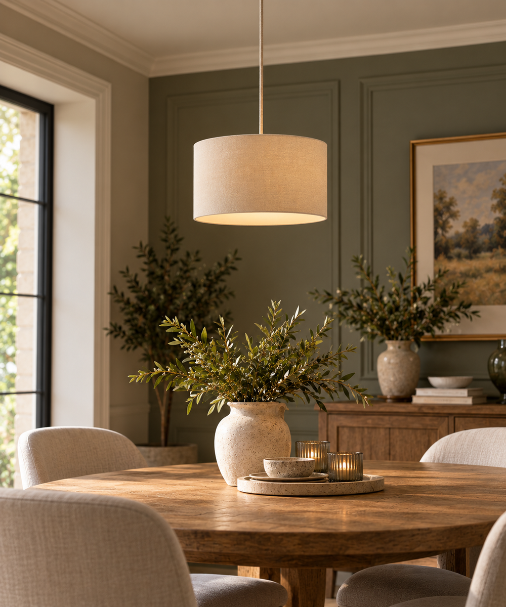 Velvet Lamp Shade - Ivory