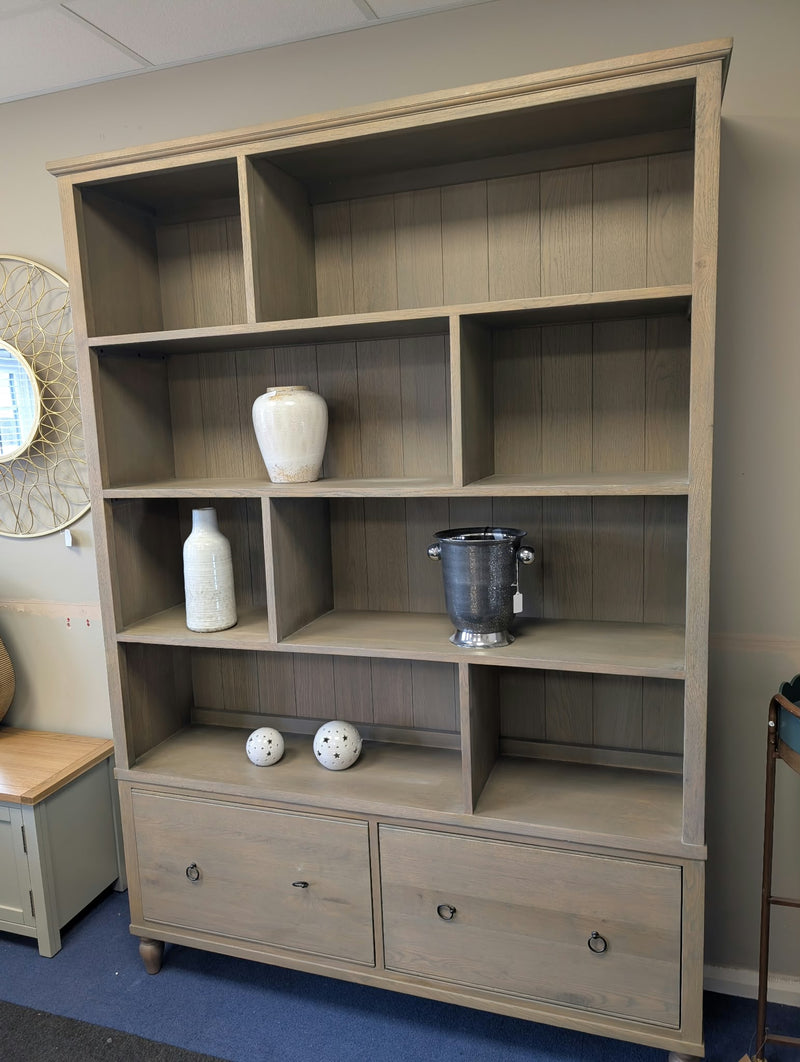 Elkstone Smoked Oak Large Divider Bookcase