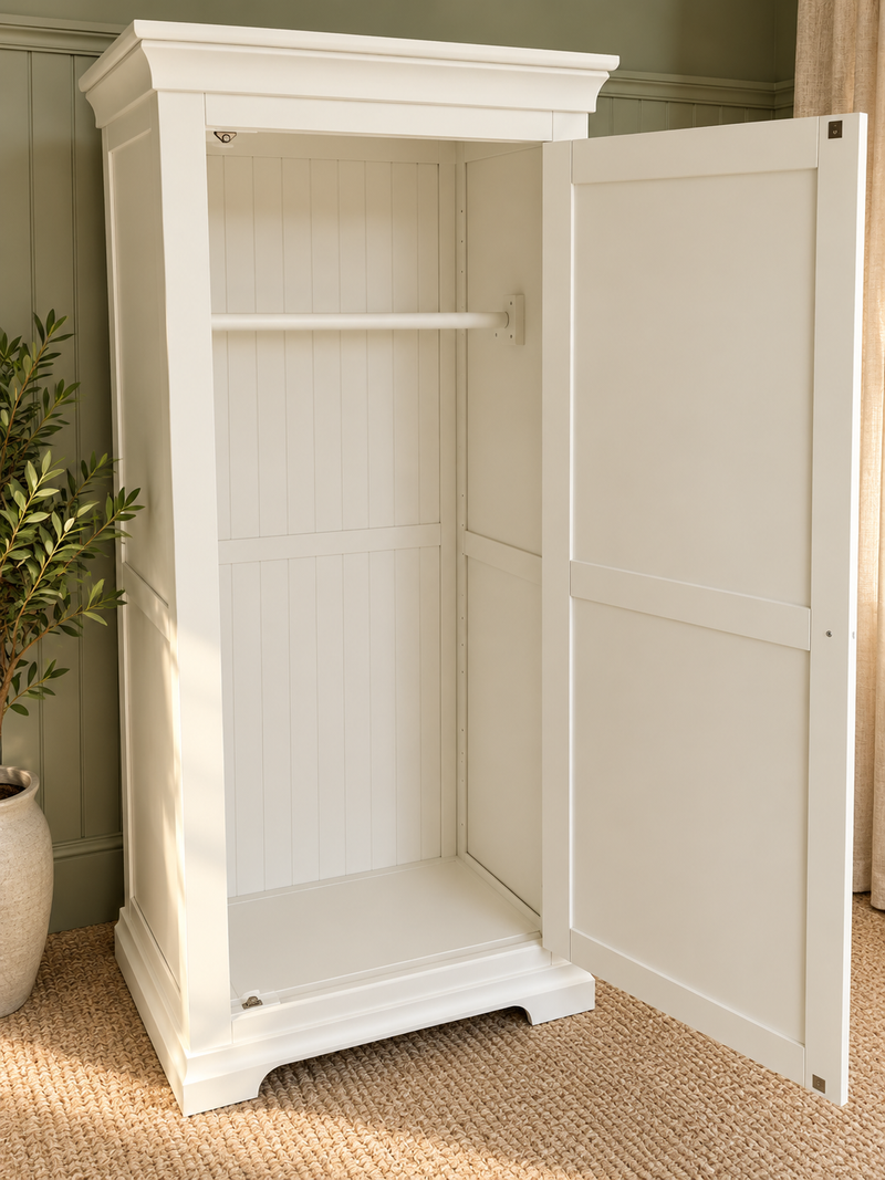 Chantilly Warm White Single Wardrobe
