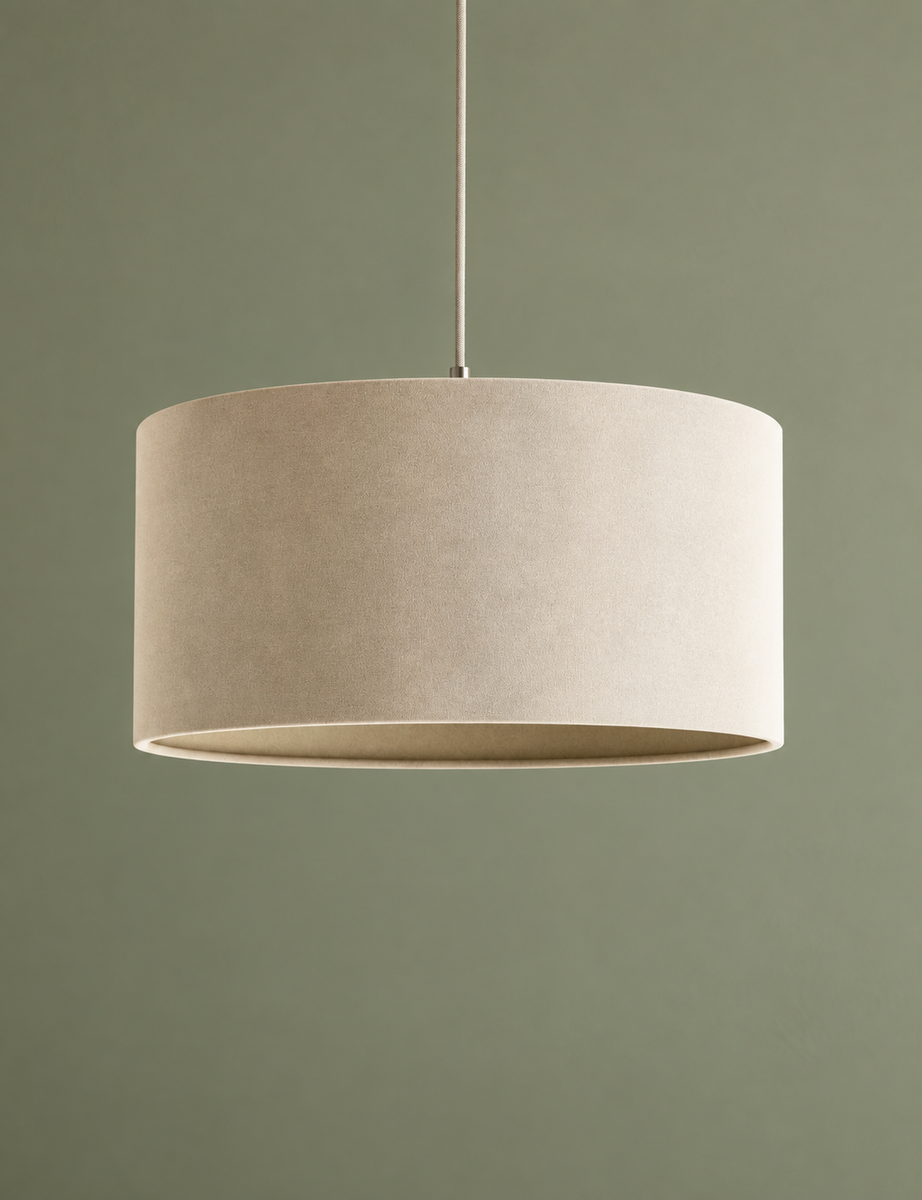 Velvet Oversized Ceiling Lamp Shade- Ivory