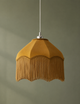 Fringed Velvet Lamp Shade - Mustard