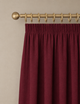 Brushed Pencil Pleat Blackout Ultra Thermal Curtains - Dark Red - 218cm x 183 cm