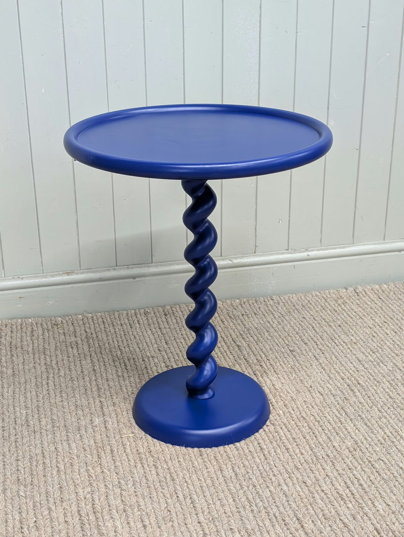 Twister Round Side Table - Dark Blue