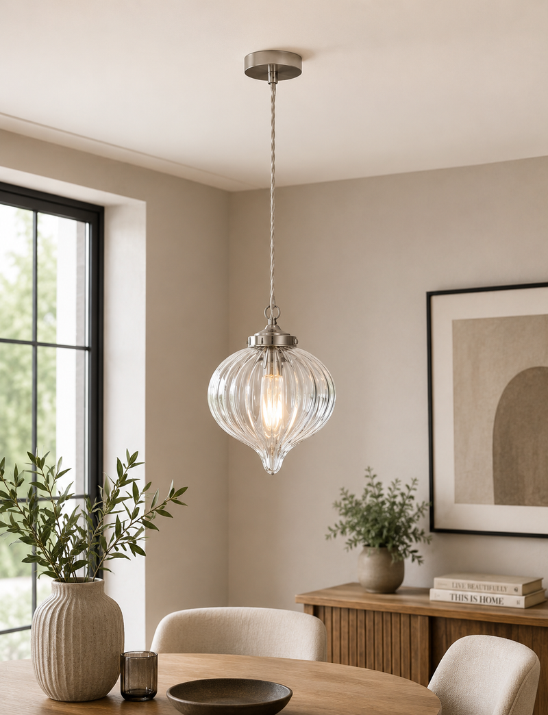 Glass Teardrop Pendant Light