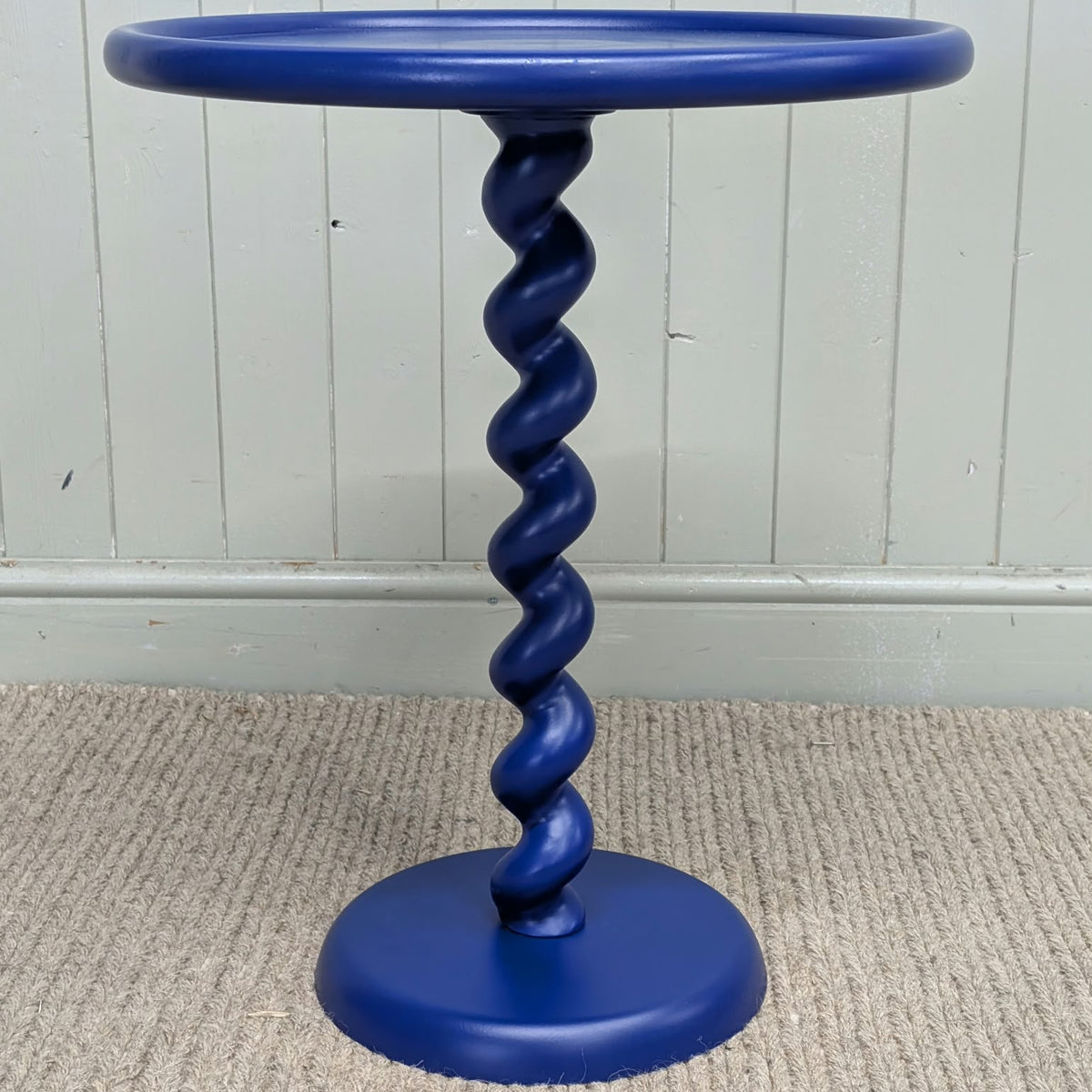 Twister Round Side Table - Dark Blue