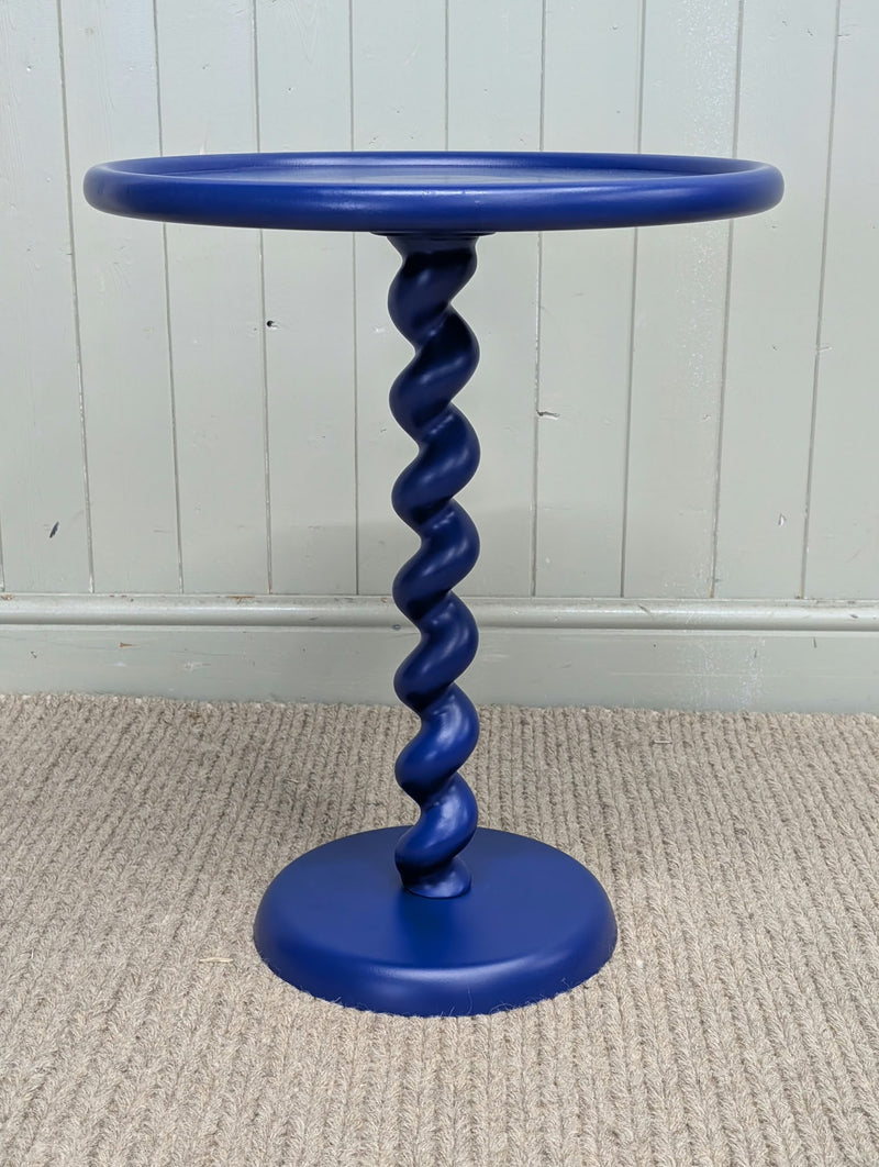 Twister Round Side Table - Dark Blue