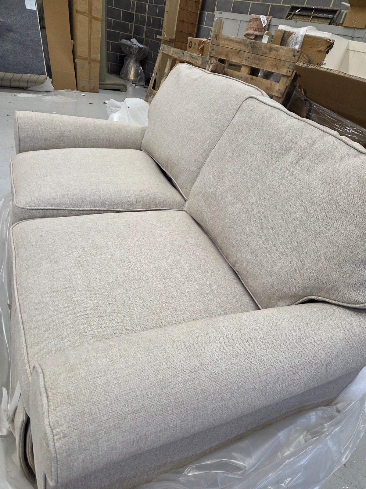 Hurley - Sofa Bed Large 2 Seater - Natural - Aquaclean Oxford