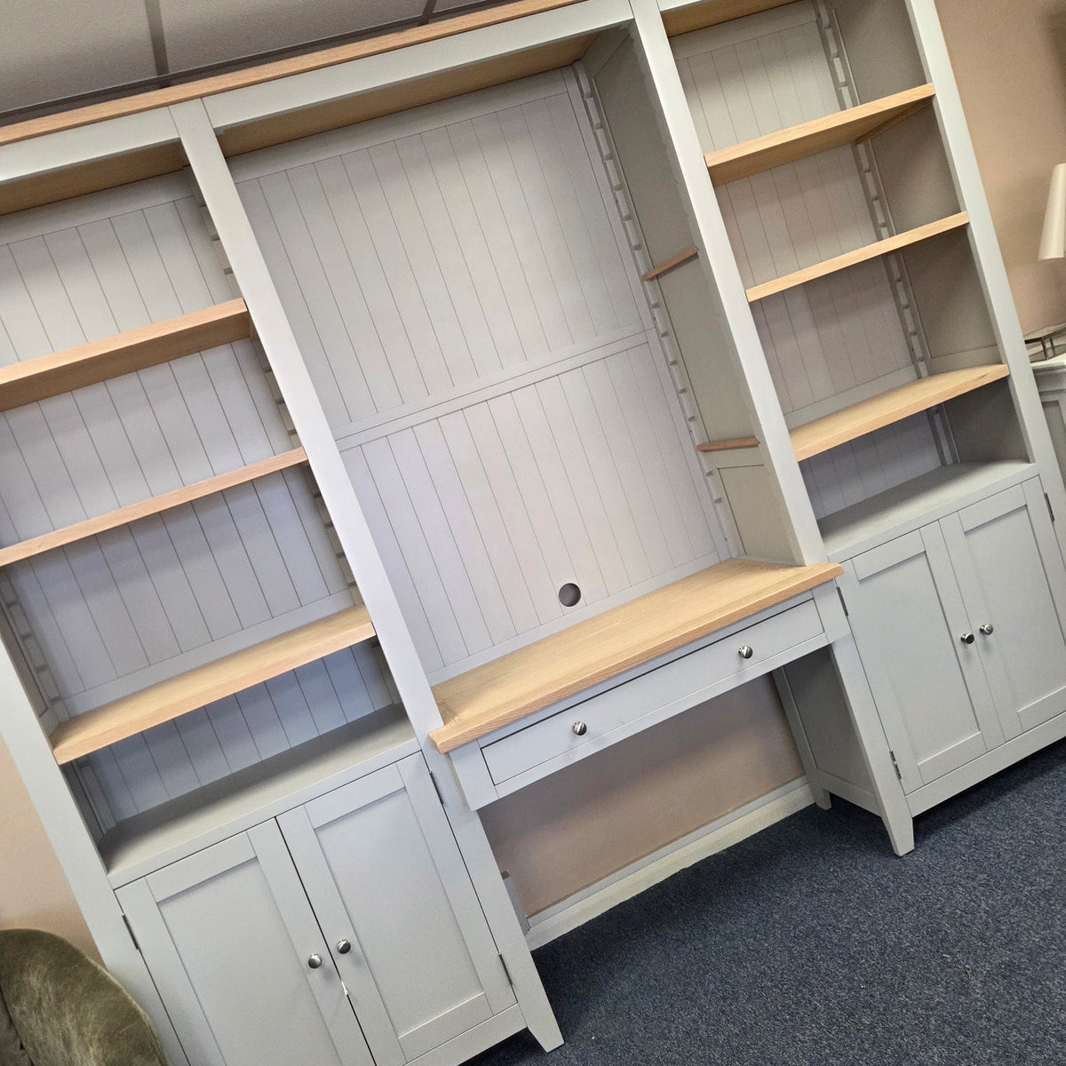 Chester Dove Grey Library Cabinet and Workstation