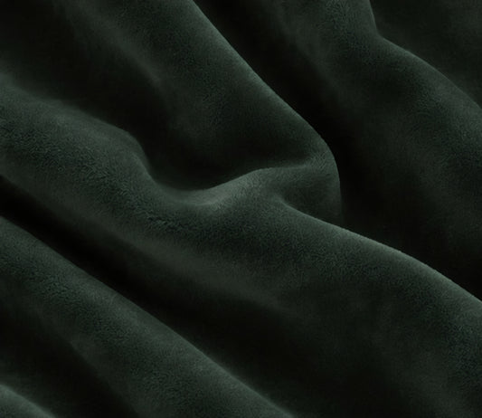 Velvet Pencil Pleat Curtains - Forest Green - 218cm x 229cm