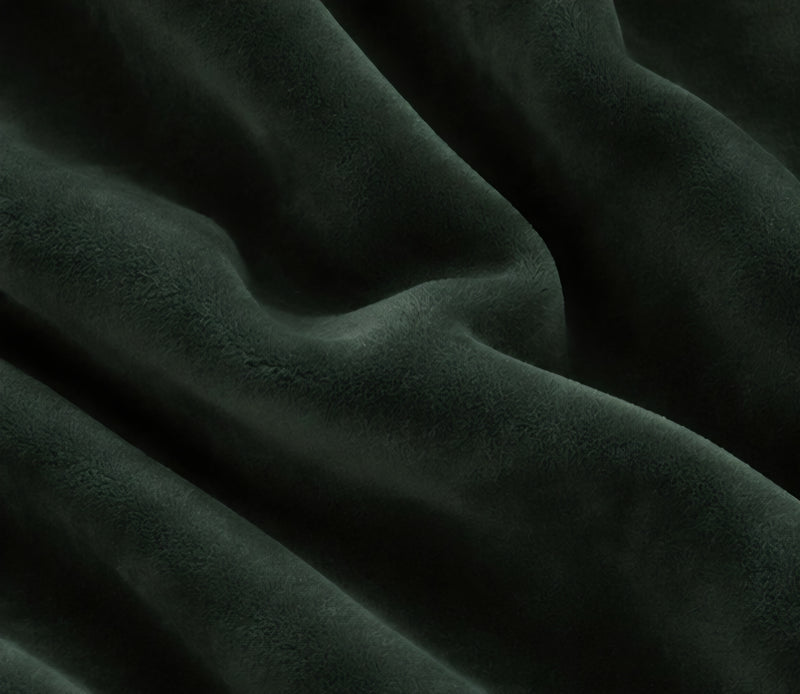 Velvet Pencil Pleat Curtains - Forest Green - 218cm x 229cm