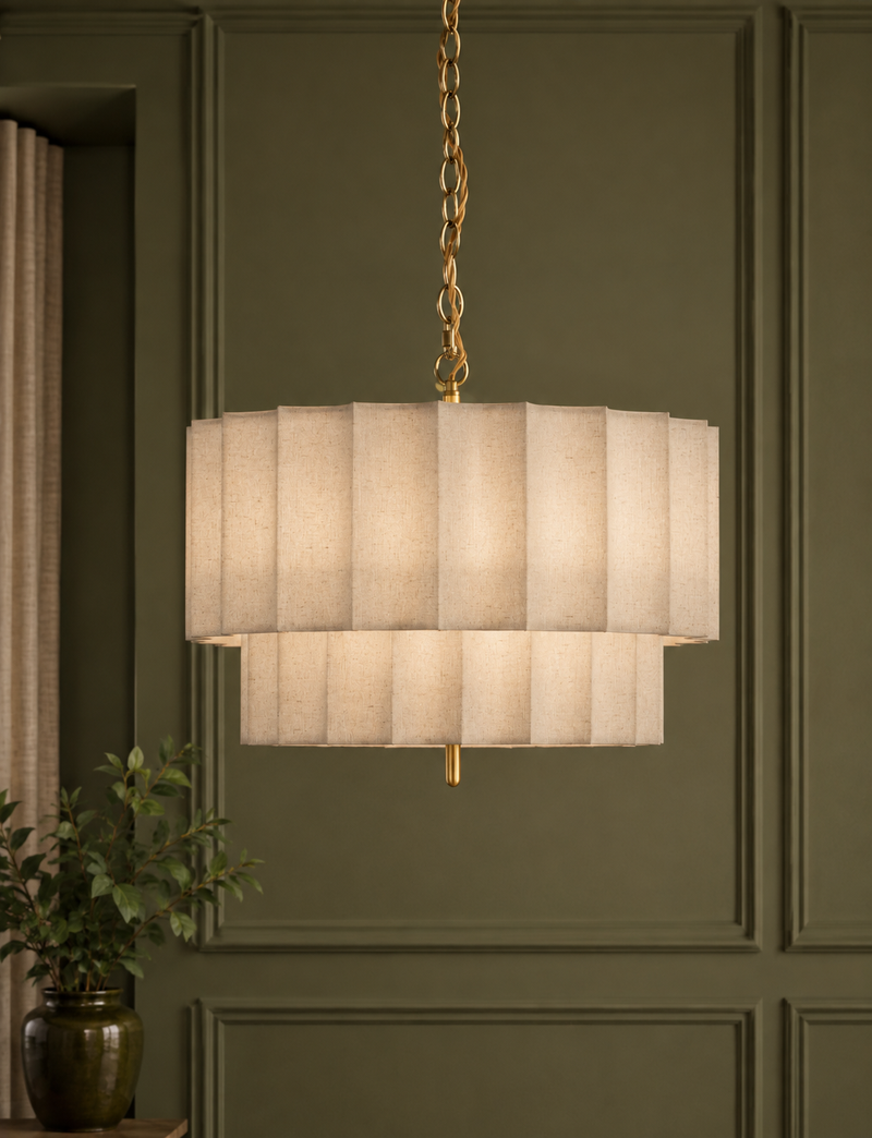 Scallop Fluted Pendant Light with Diffuser