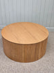 Fluted Wood Round Coffee Table