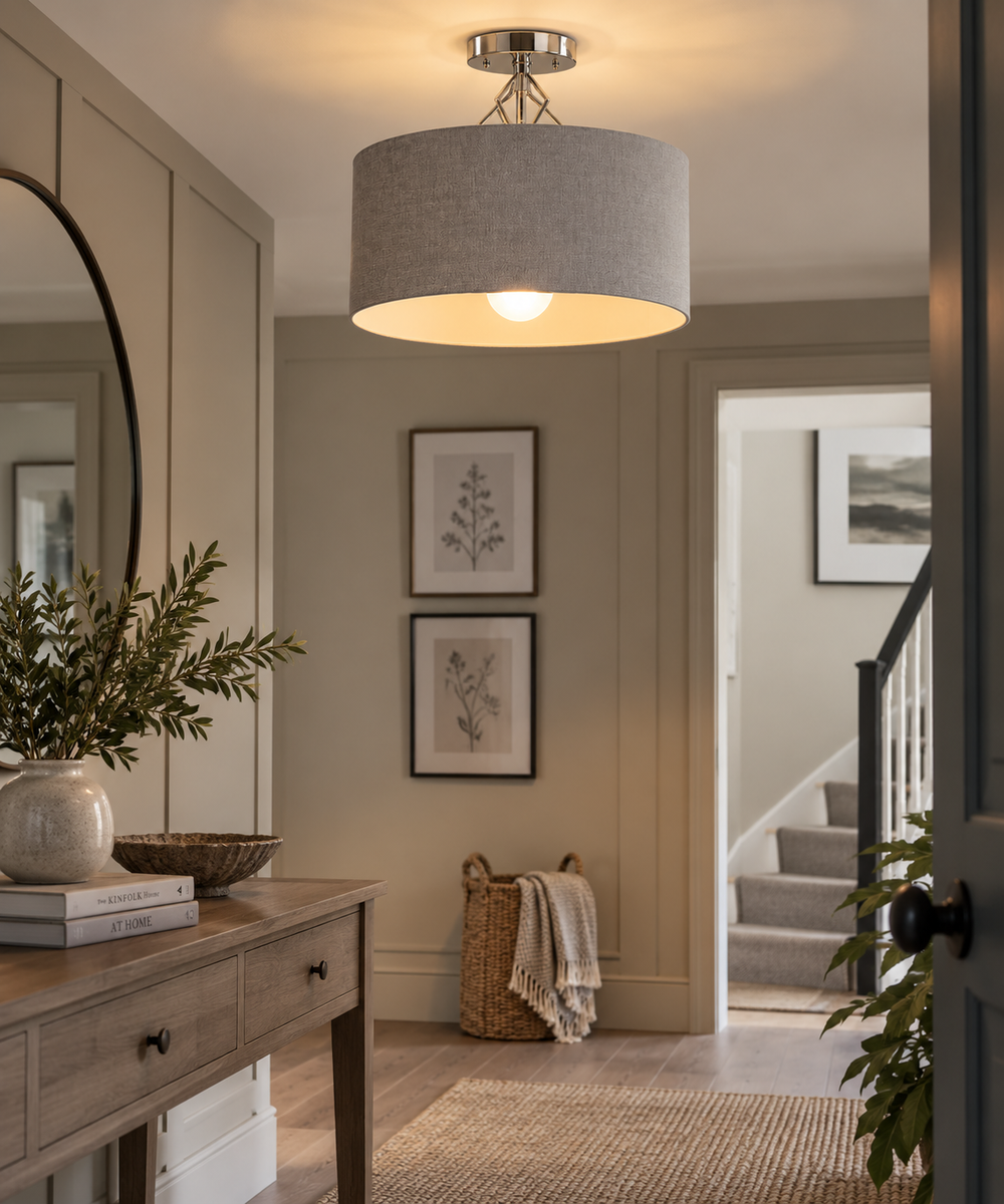 Sophia Ceiling Light - Silver/Grey Shade