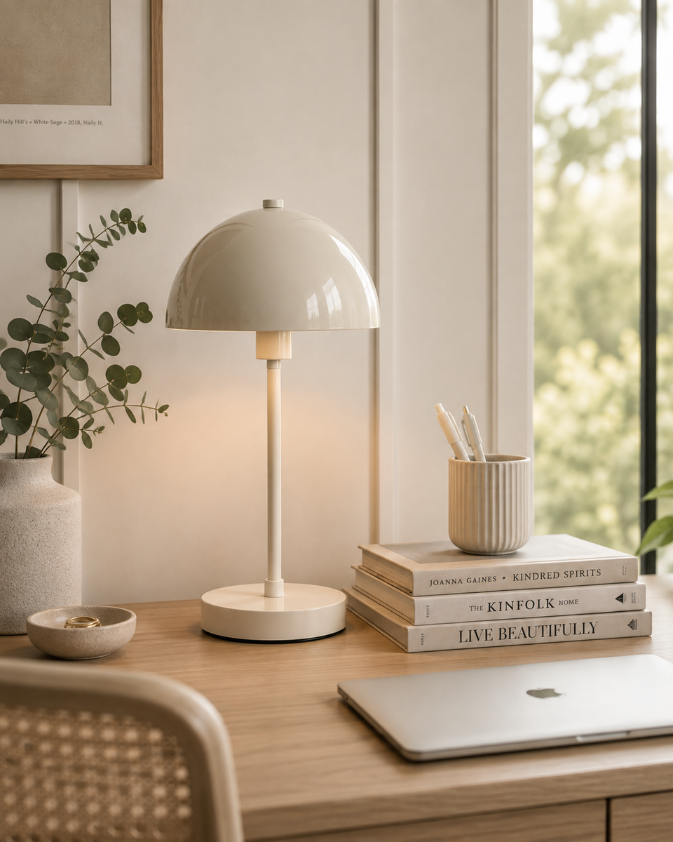 Metal Dome Table Lamp - Nude