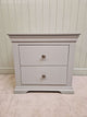 Chantilly Pebble Grey Large 2 Drawer Bedside Table