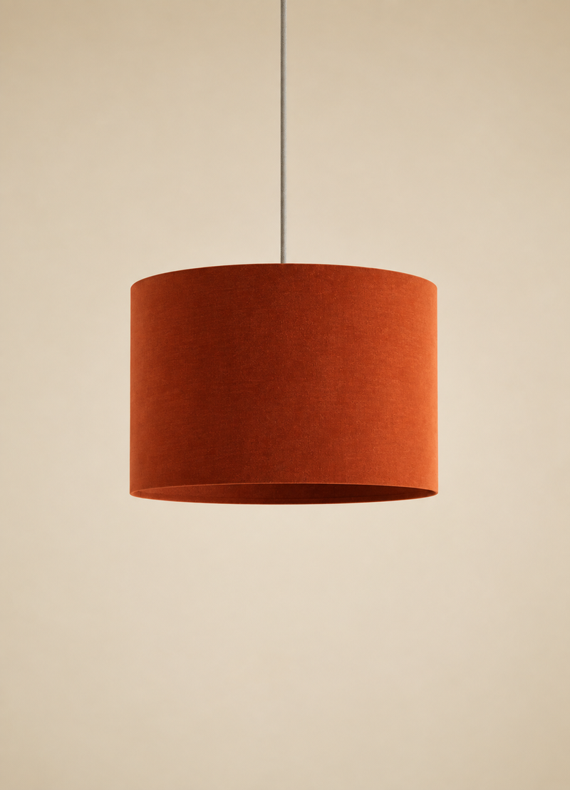 Velvet Lamp Shade - Burnt Orange
