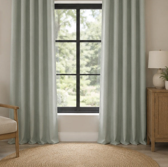 Brushed Eyelet Blackout Thermal Curtains- Grey - 117cm x 183 cm