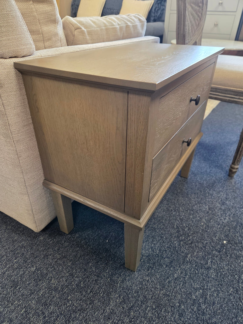 Bibury Smoked Oak Wide 2 Drawer Bedside