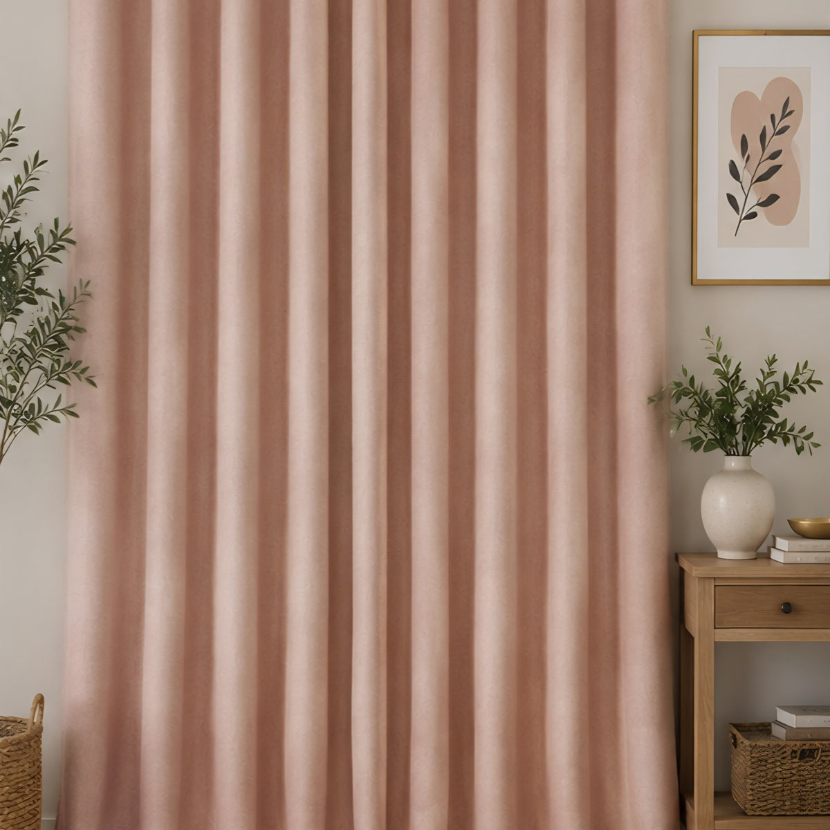 Brushed Eyelet Blackout Ultra Thermal Curtains - Blush - 117cm x 229cm
