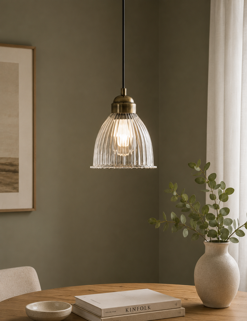 Small Florence Pendant Light - Antique Brass
