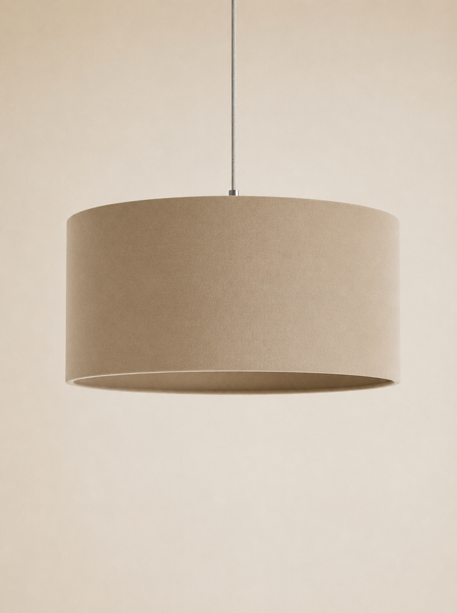 Velvet Oversized Ceiling Lamp Shade- Latte