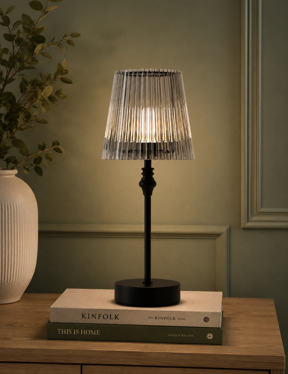 Metal Rechargeable Table Lamp - Black