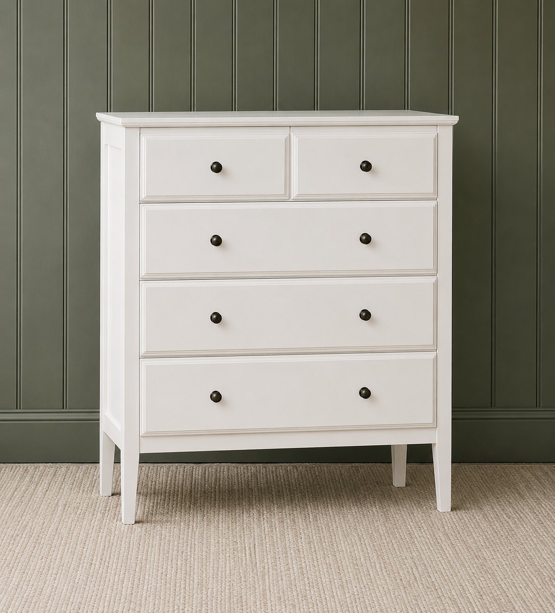 Winstone Pure White 5 Drawer Chest