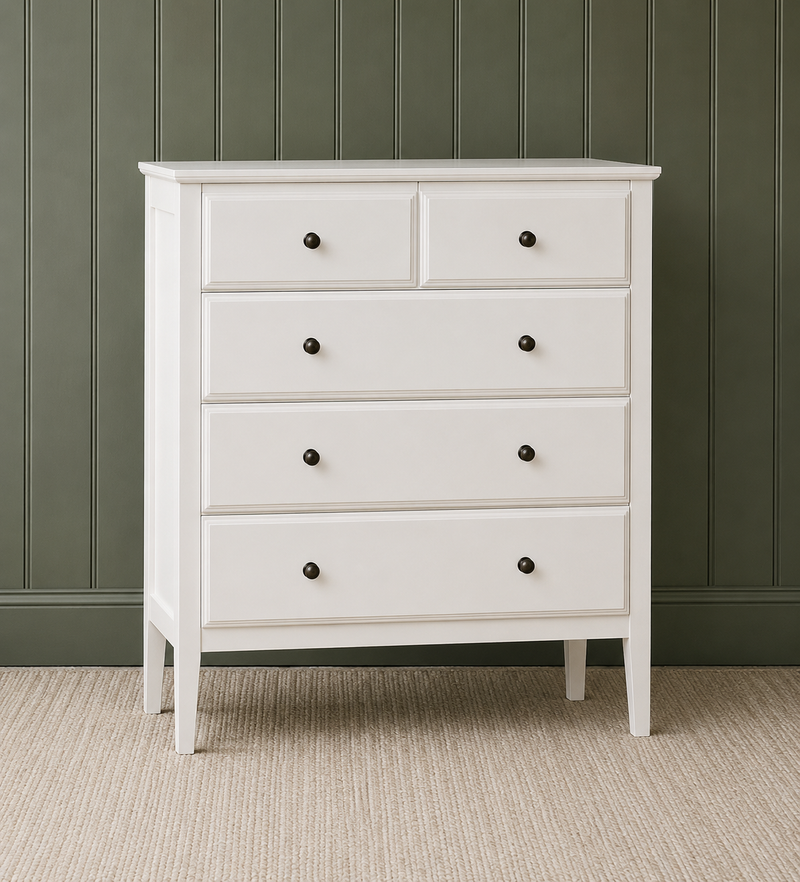 Winstone Pure White 5 Drawer Chest