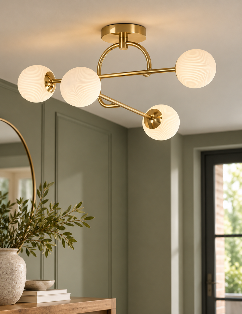 Parker Flush Ceiling Light - Antique Brass
