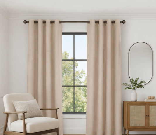 Isabelle Eyelet Blackout Curtains - Champagne - 168cm x 183cm