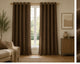 Brushed Eyelet Blackout Thermal Curtains - Chocolate - 218cm x 229cm