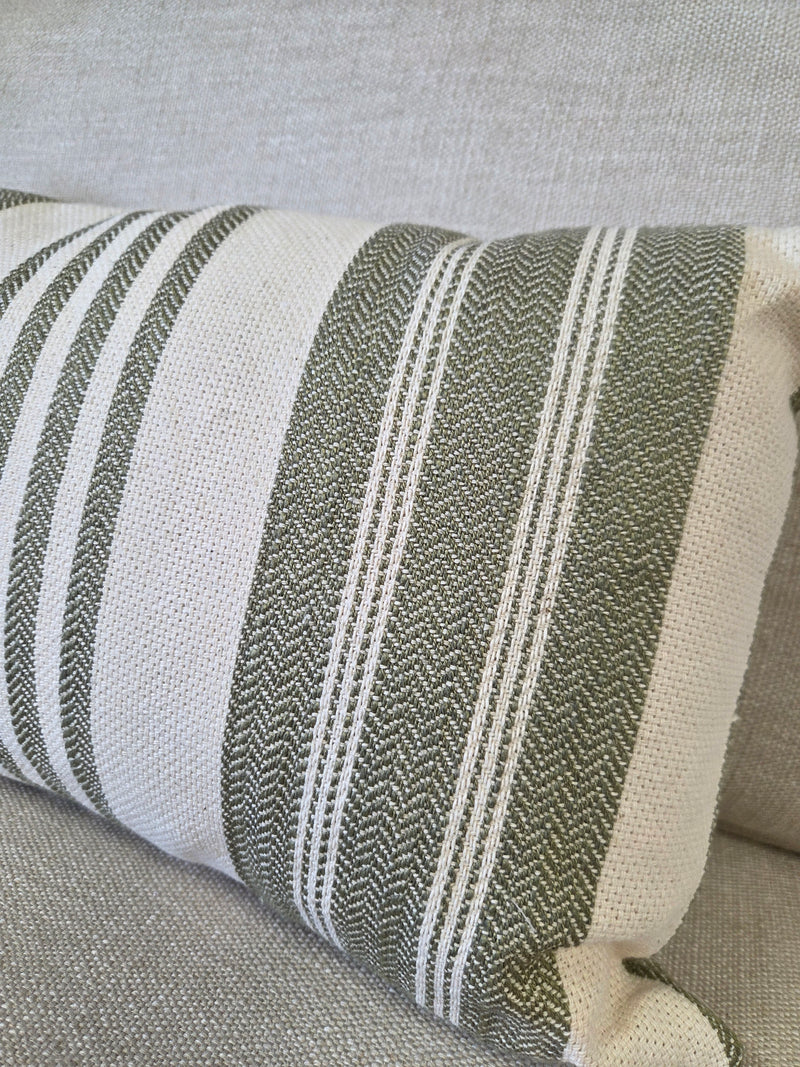 Lyra Stripe Cushion - Green
