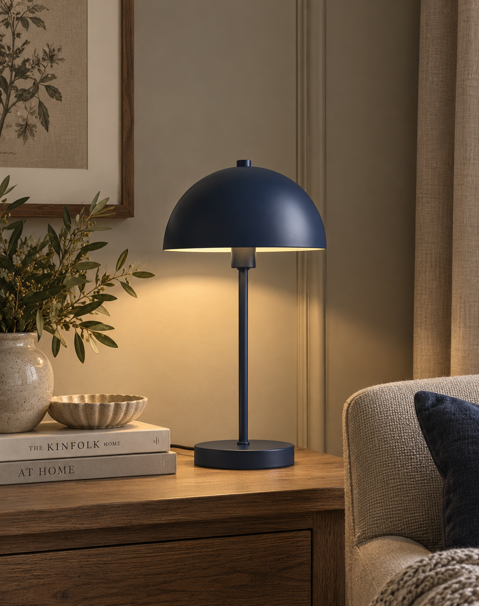 Metal Dome Table Lamp - Navy