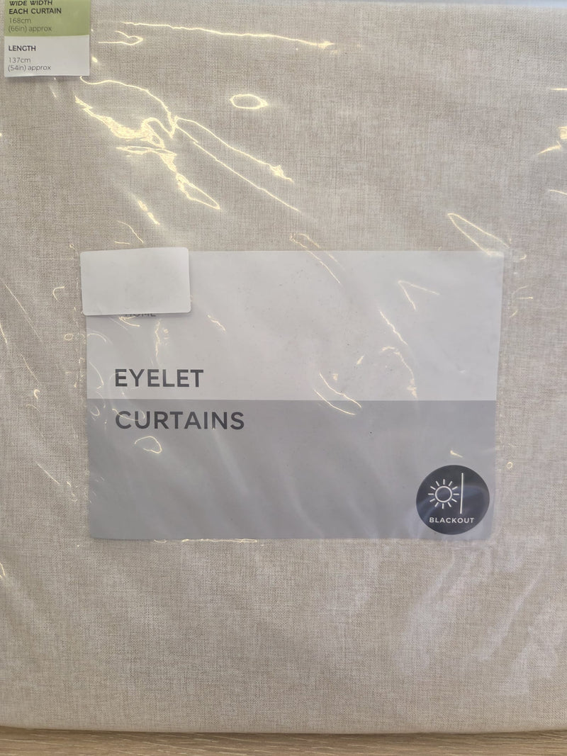 Isabelle Eyelet Blackout Curtains - Champagne - 168cm x 137cm