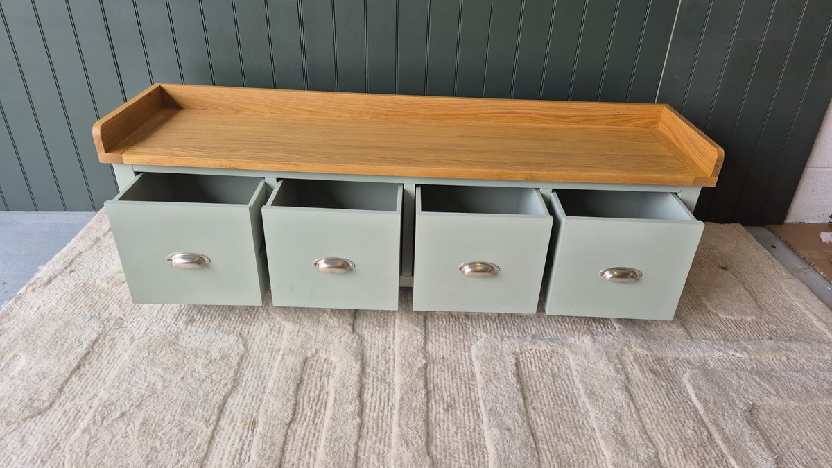 Sussex Sage Green Four Drawer Shoe Bench