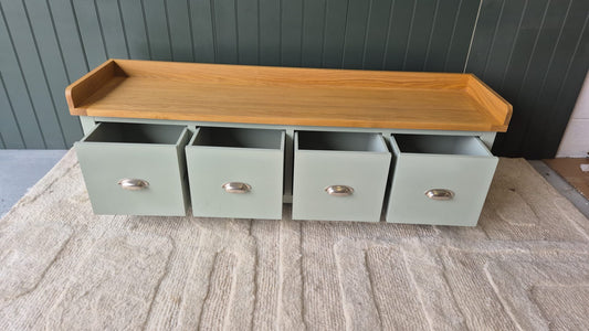 Sussex Sage Green Four Drawer Shoe Bench