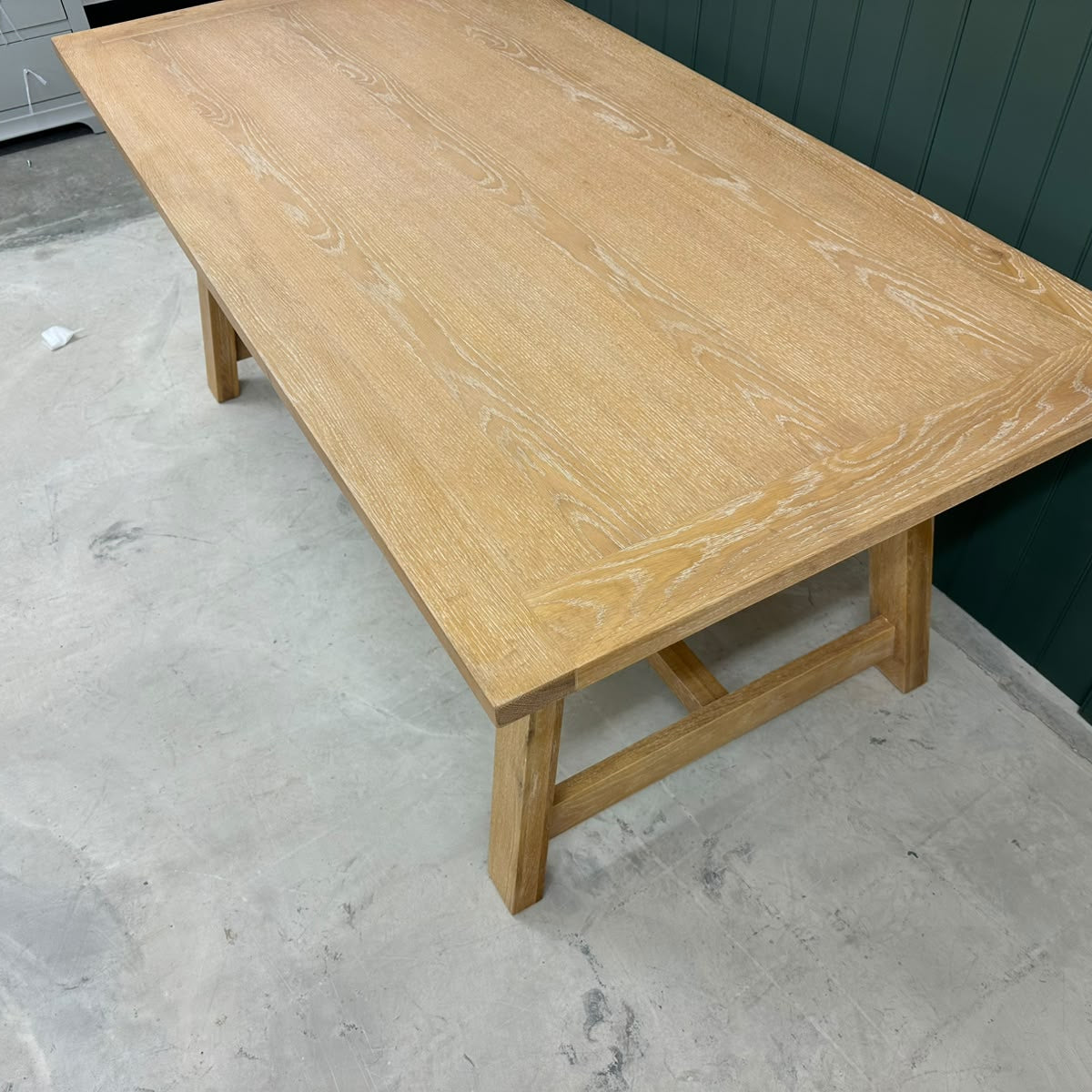 Inglesham Whitewash Oak 6 Seater Trestle Dining Table