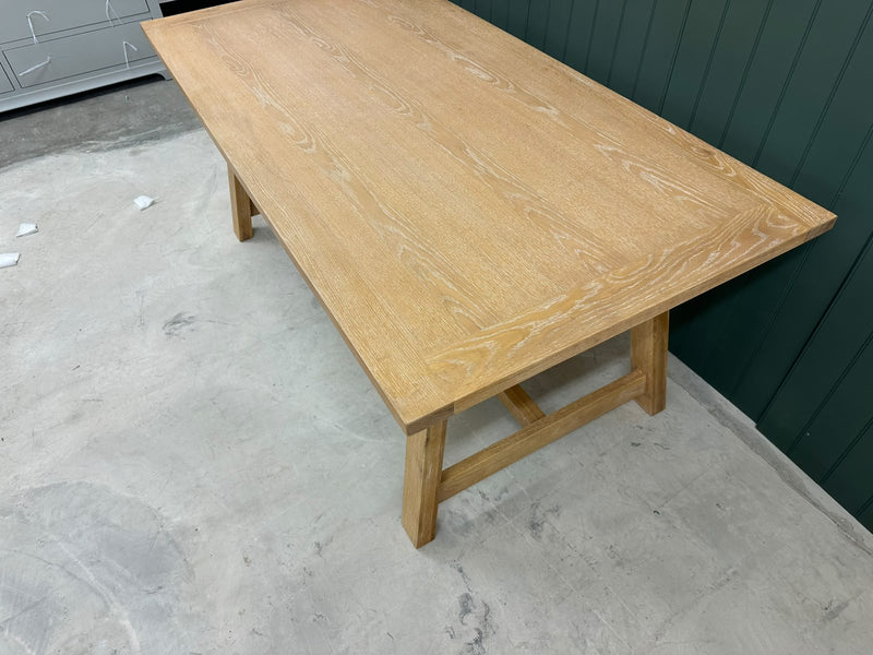 Inglesham Whitewash Oak 6 Seater Trestle Dining Table