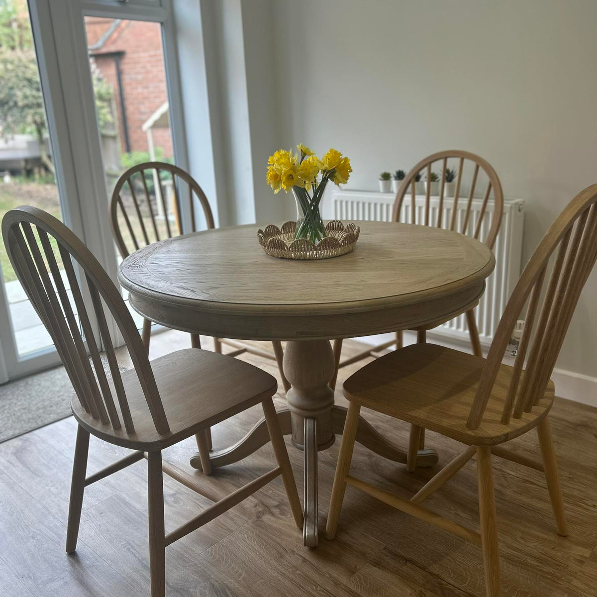 Camille Limewash Oak Round Dining Table