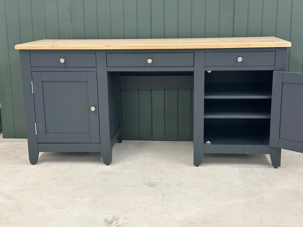 Chester Charcoal Double Pedestal Desk
