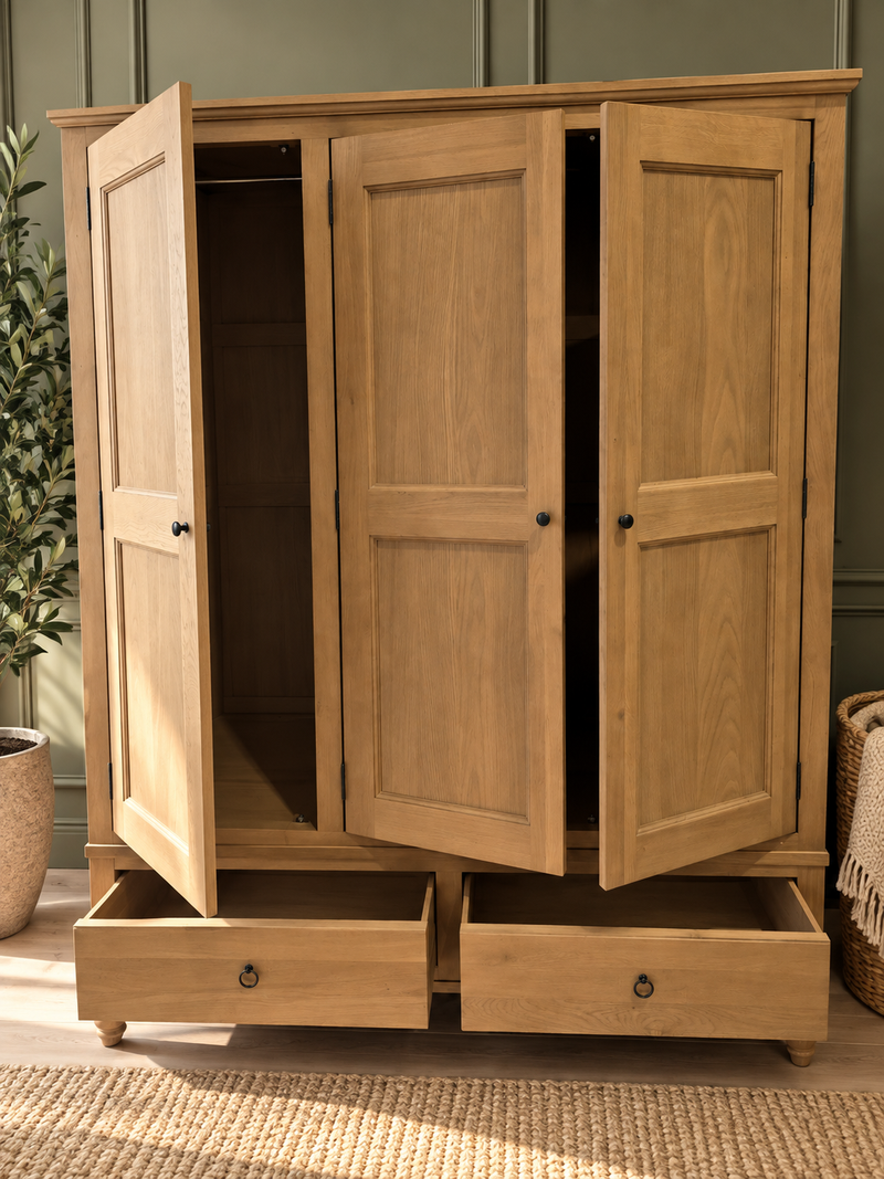 Elkstone Mellow Oak Triple Wardrobe