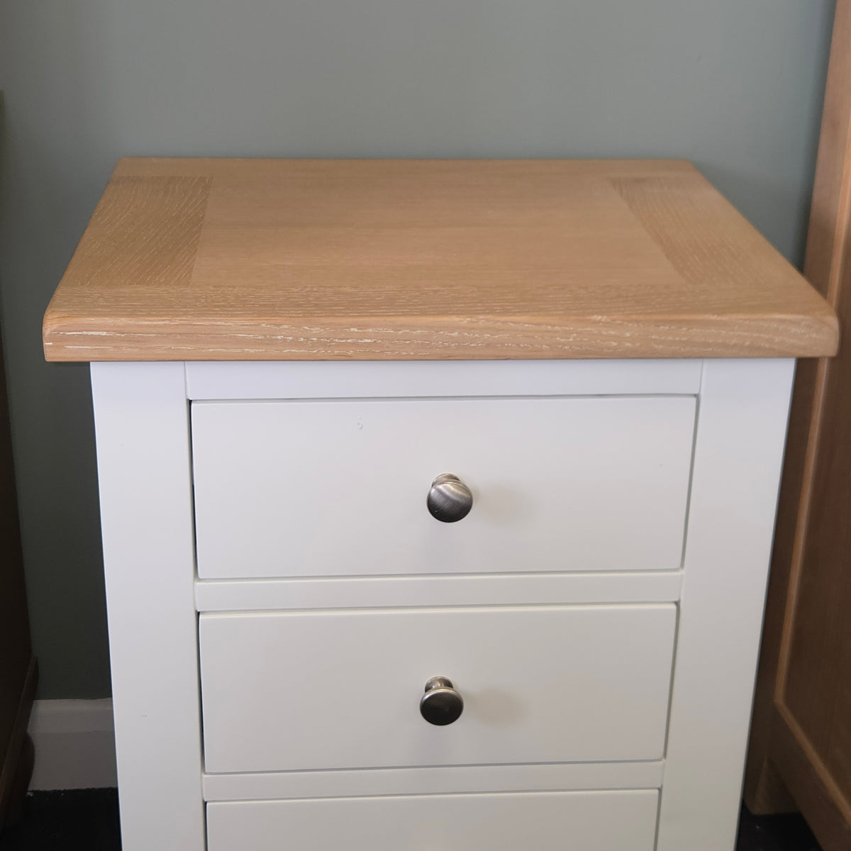 Chester Pure White 3 Drawer Bedside Table
